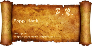 Popp Márk névjegykártya